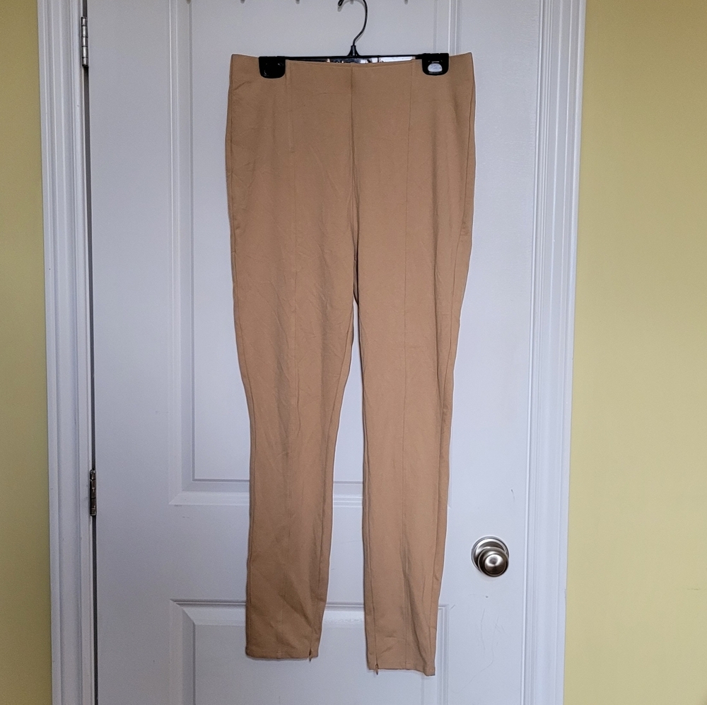 JustFab leggings stretch pants brown tan beige XL extra large athletic high rise